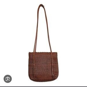 Nine West Brown Woven Tote Bag